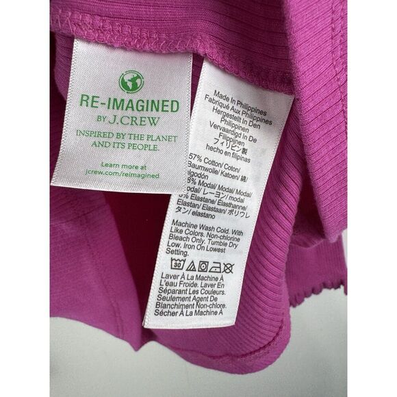 J Crew Factory Sweater Womens M Hot Pink Ruffle Neck Long Sleeve - Picture 4 of 7